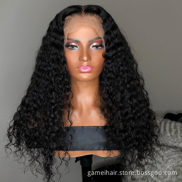 Wholesale Full HD Lace Frontal Closure Wig 100% Virgin human hair Vendor. Unprocessed Raw Brazilian Kinky Curly Lace Front Wig